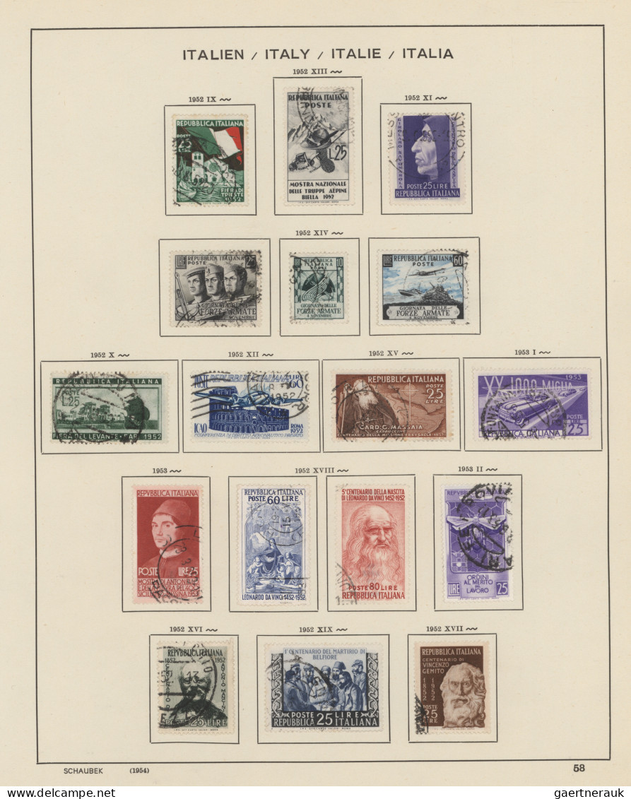 Italy: 1945/1993, Neatly Used Collection In A Schaubek Album, Apparently Excl. A - Collections