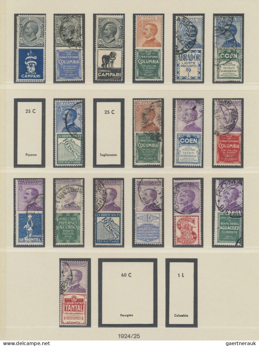 Italy - Se-tenants: 1924/1925, Used And Mint Collection Of 27 Advertisement Se-t - Sonstige