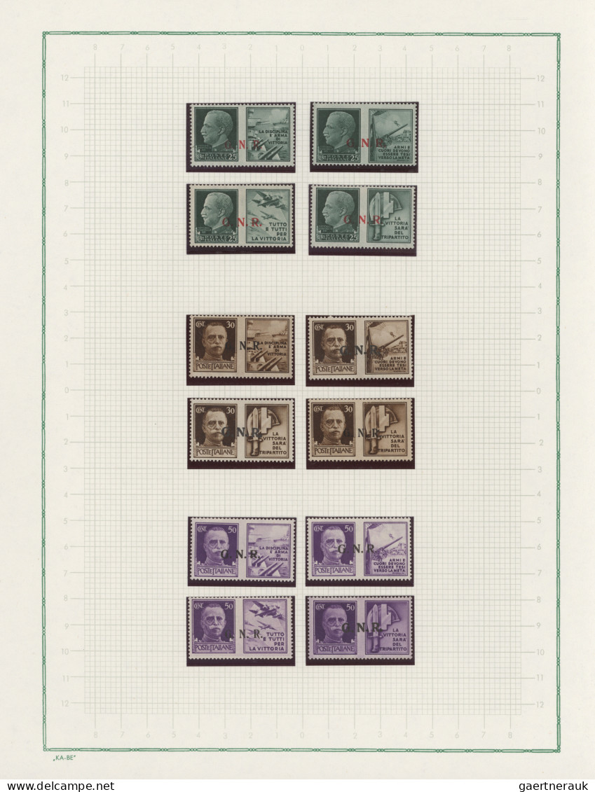 Italy: 1943/1944, Mint Collection Of 60 Stamps (mainly Never Hinged!) Neatly Mou - Other & Unclassified