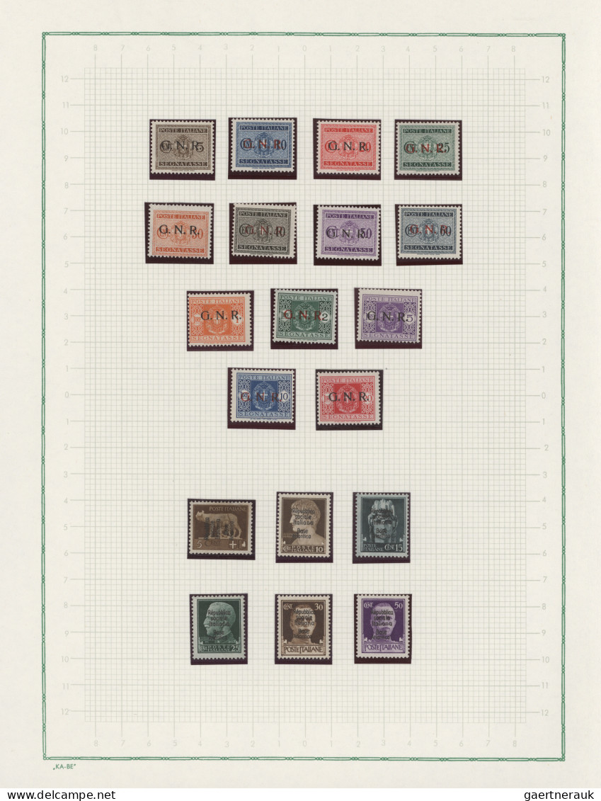 Italy: 1943/1944, Mint Collection Of 60 Stamps (mainly Never Hinged!) Neatly Mou - Other & Unclassified
