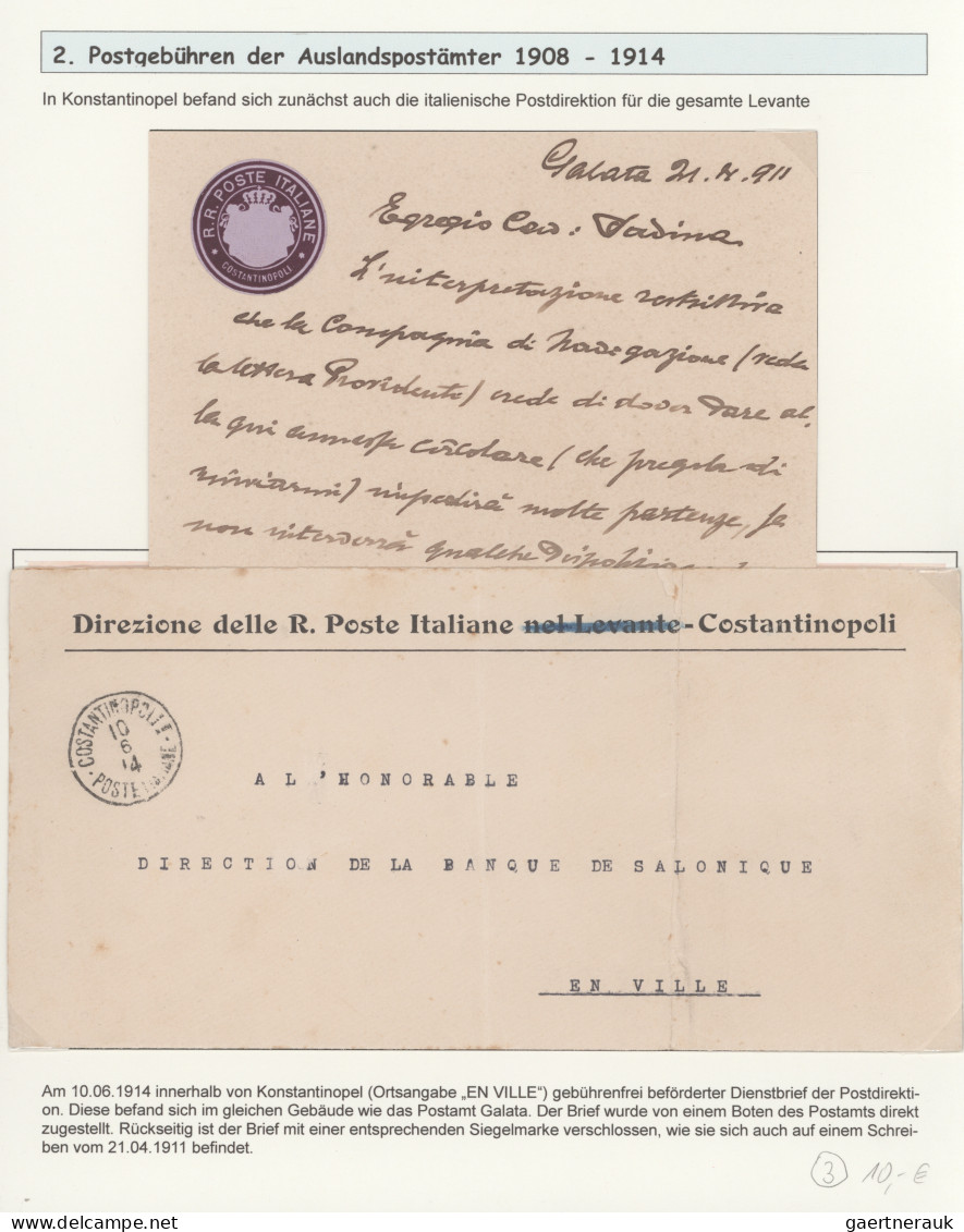 Italian PO In Turkey: 1908/1923: "The Italian Postoffices In Constantinople And - General Issues