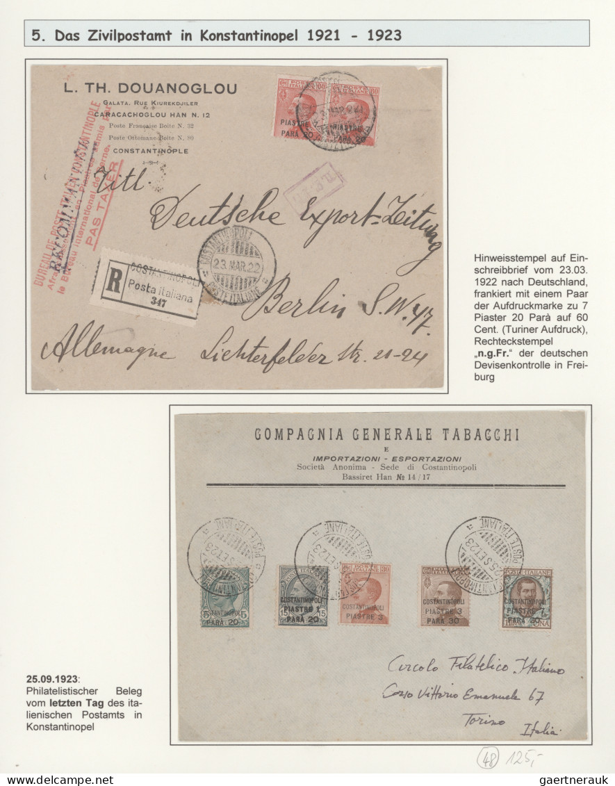 Italian PO in Turkey: 1908/1923: "The Italian Postoffices in Constantinople and