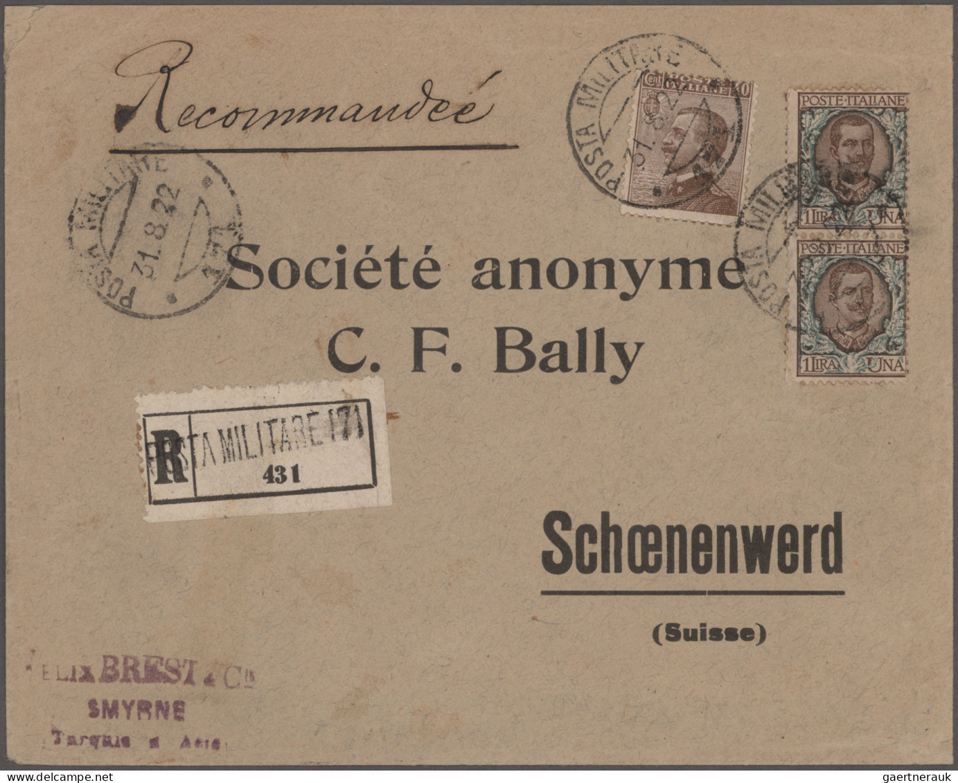 Italian PO In Turkey: 1914/1923: Group Of 10 Covers And A Picture Postcards Sent - Amtliche Ausgaben