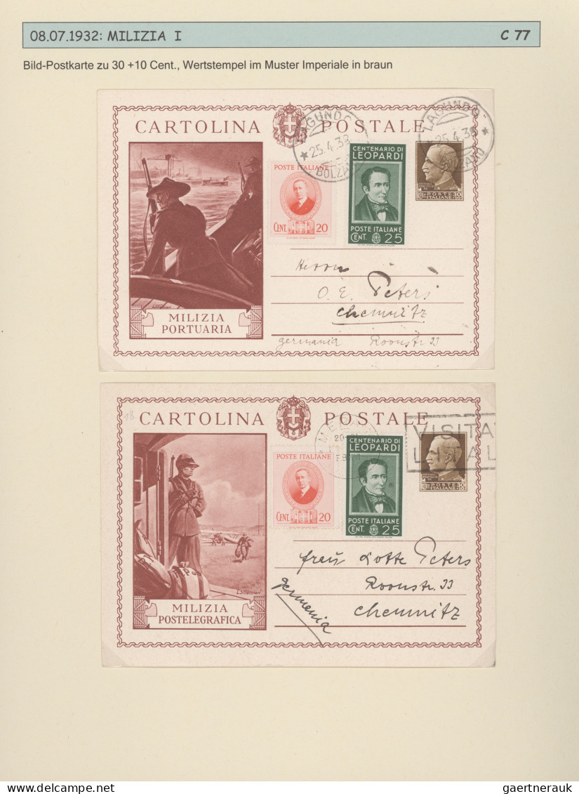 Italy - Postal Stationary: 1874/2000 (ca), six folders postal stationery cards,