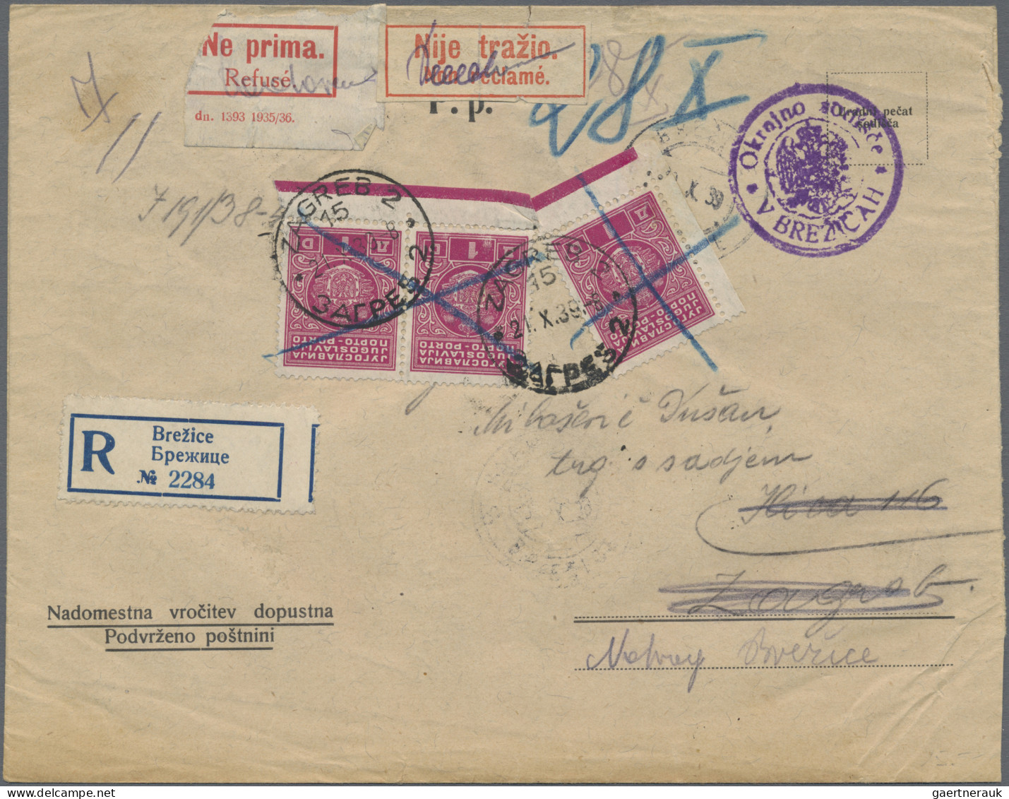 Yugoslavia: 1905/1944, Yugoslavia/area, Lot Of 42 Covers/cards, Varied Condition - Brieven En Documenten