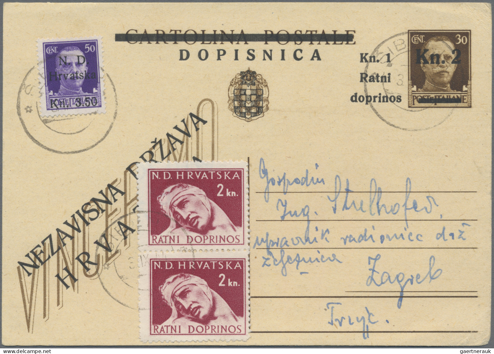 Croatia: 1843/1945, assortment of apprx. 55 covers/cards, from Austrian period t