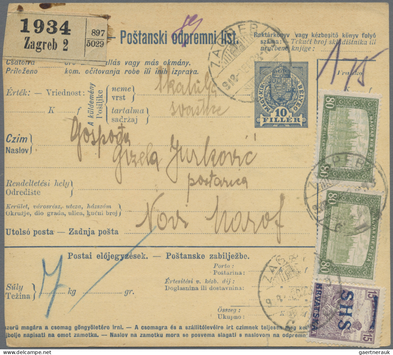 Croatia: 1843/1945, assortment of apprx. 55 covers/cards, from Austrian period t