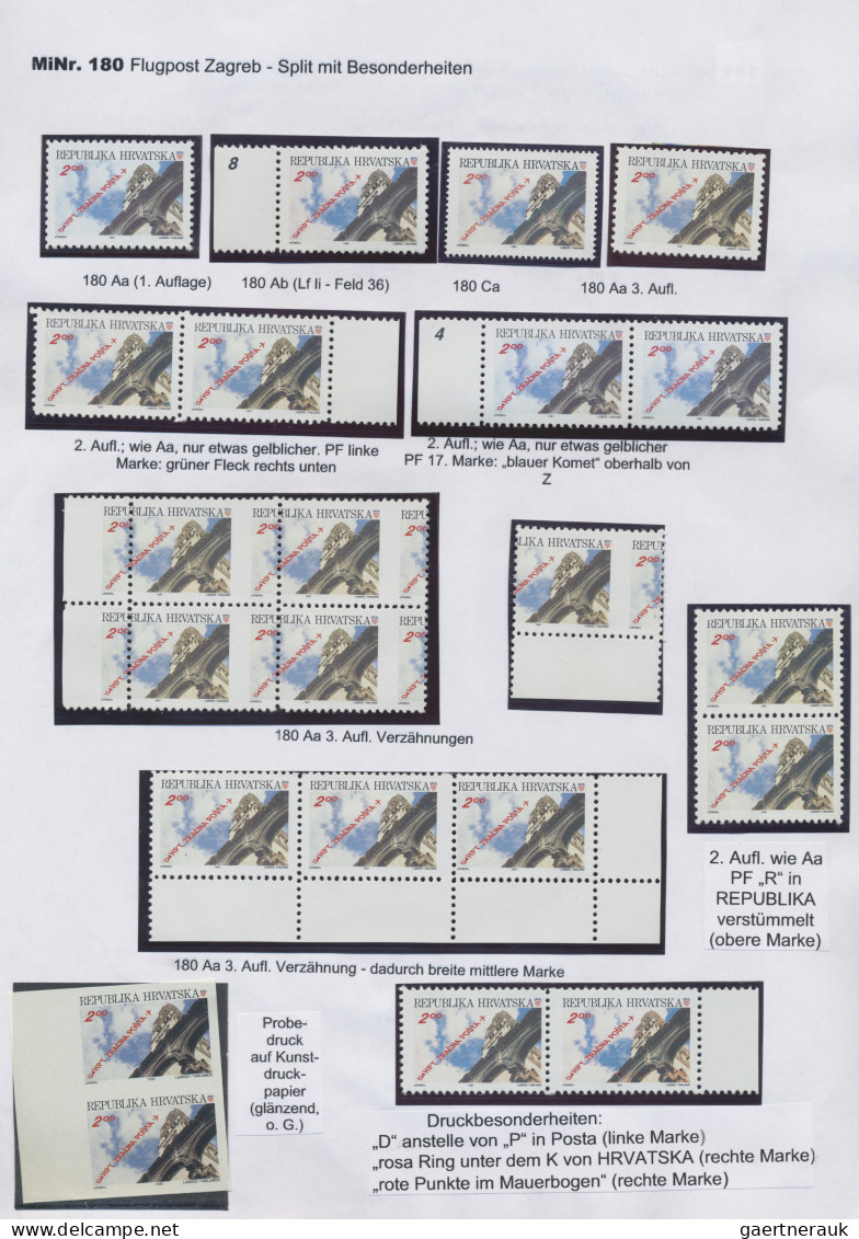 Croatia: 1991, Extraordinary MNH Specialised Collection Of Postage And Charity T - Croatie