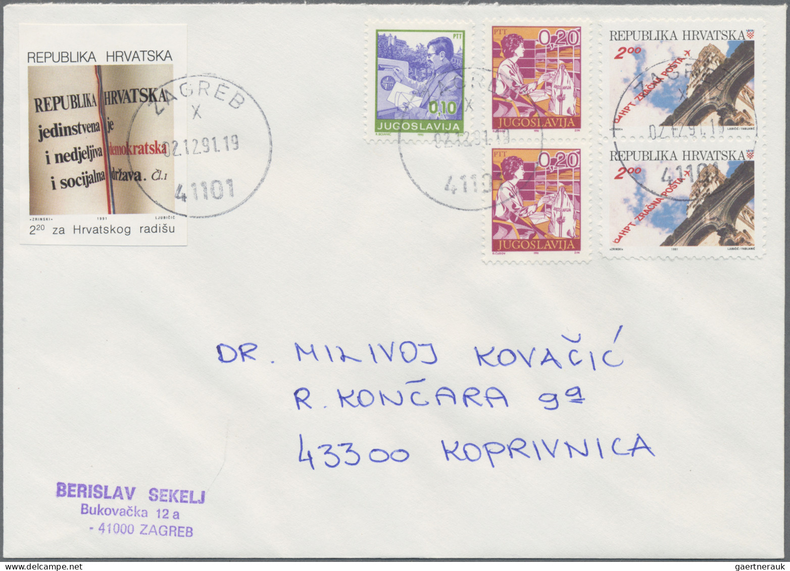 Croatia: 1991/1992: Collection Of More Than 100 Covers, Postcards, FDC's Etc., M - Croatia