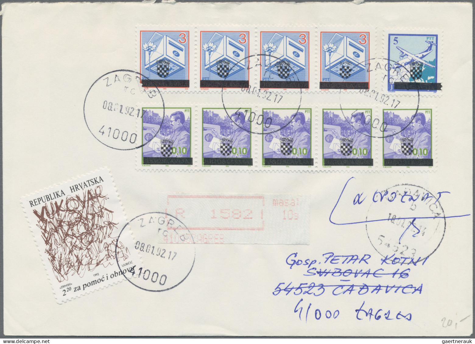 Croatia: 1991/2000, Collection Of Apprx. 650 Covers/cards In Five Lindner Binder - Croacia