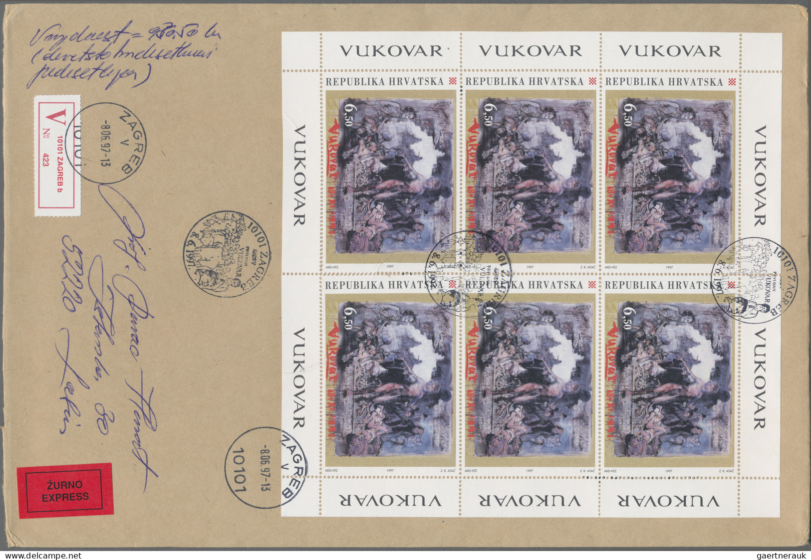 Croatia: 1991/2000, Collection Of Apprx. 650 Covers/cards In Five Lindner Binder - Croatie