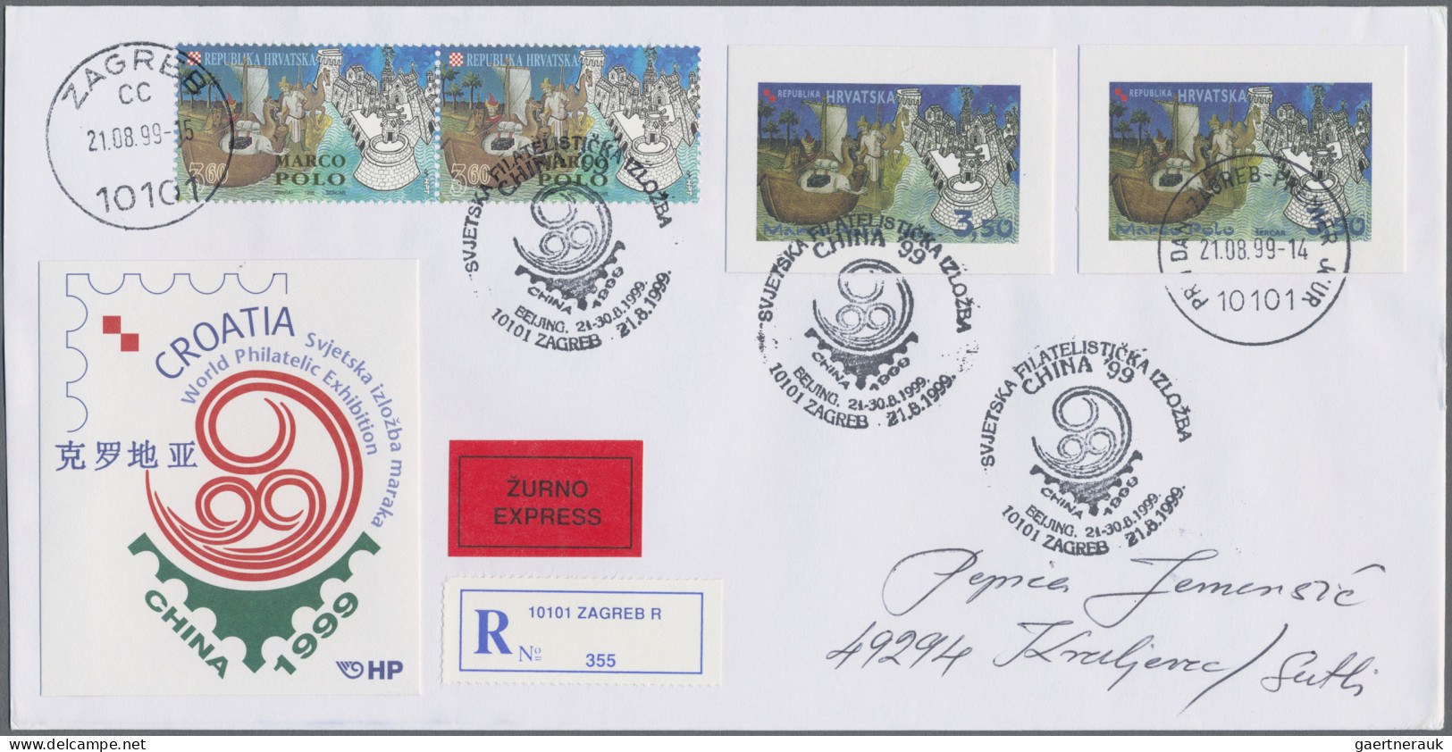 Croatia: 1991/2000, collection of apprx. 650 covers/cards in five Lindner binder