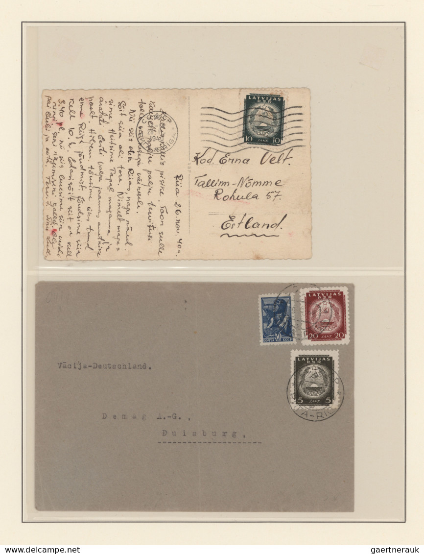 Latvia: 1939/1941, Latvia. Collection of about 100 items in two albums from the