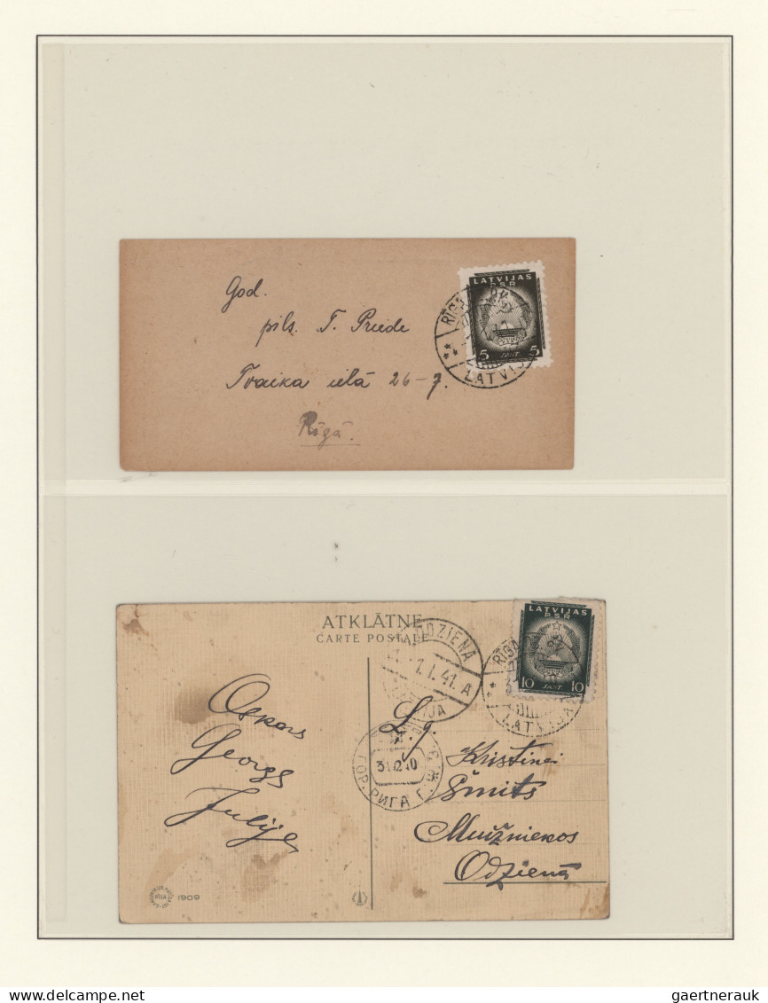 Latvia: 1939/1941, Latvia. Collection of about 100 items in two albums from the