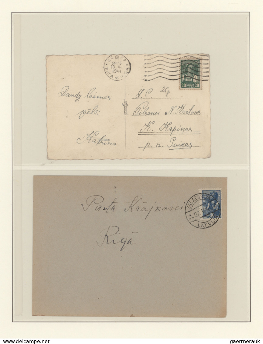 Latvia: 1939/1941, Latvia. Collection of about 100 items in two albums from the