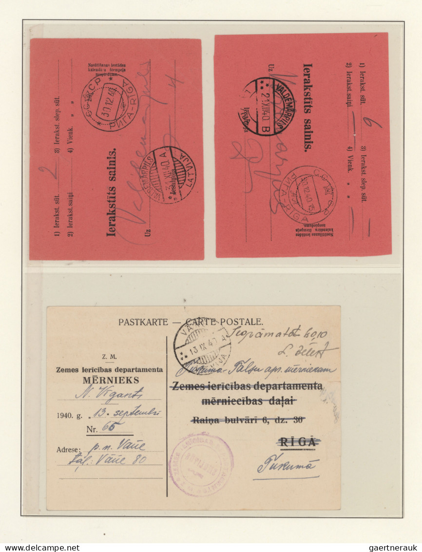 Latvia: 1939/1941, Latvia. Collection of about 100 items in two albums from the