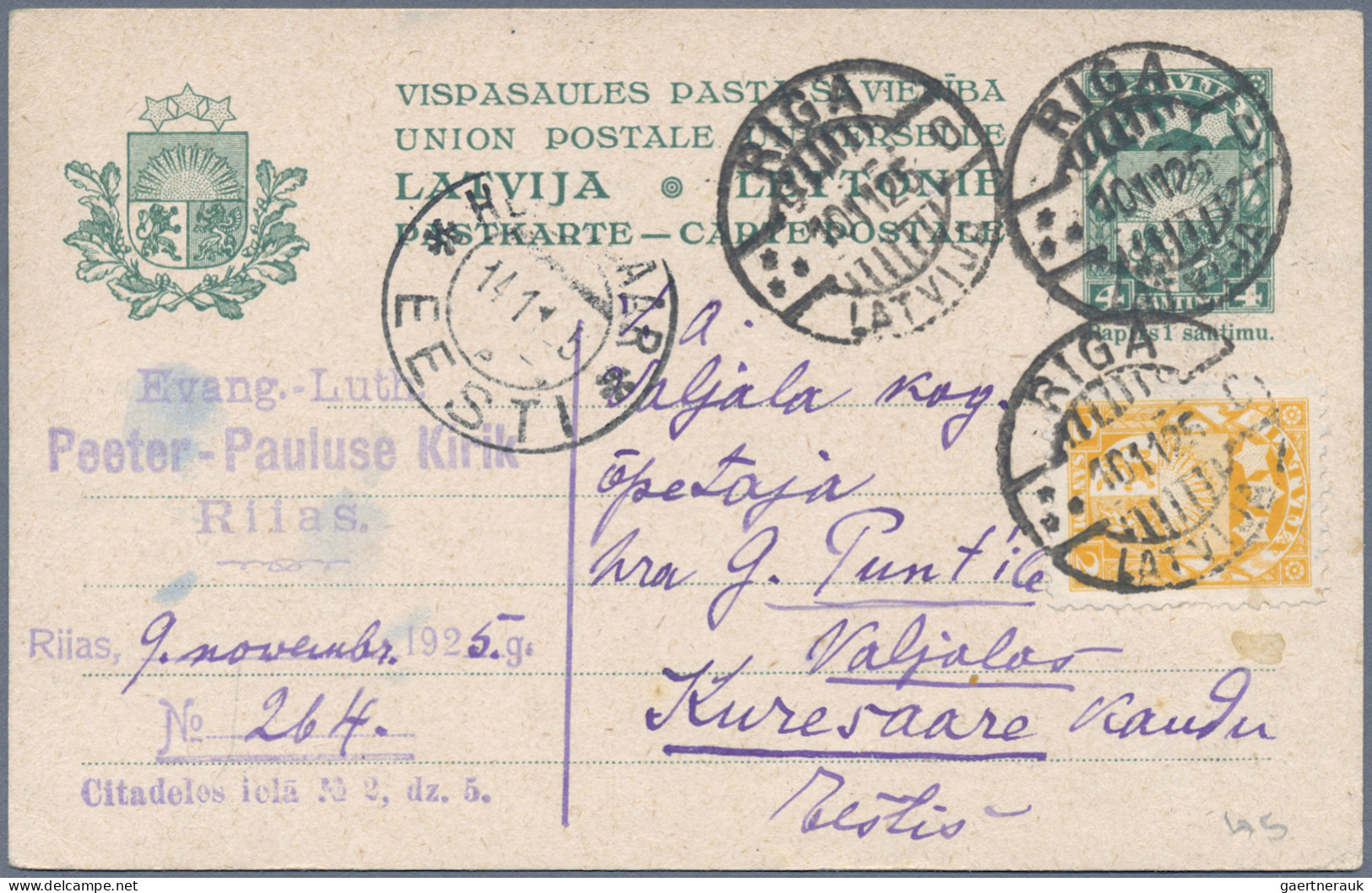 Latvia - Postal Stationery: 1924/1939, Lot Of Twelve Commercially Used Stationer - Letland