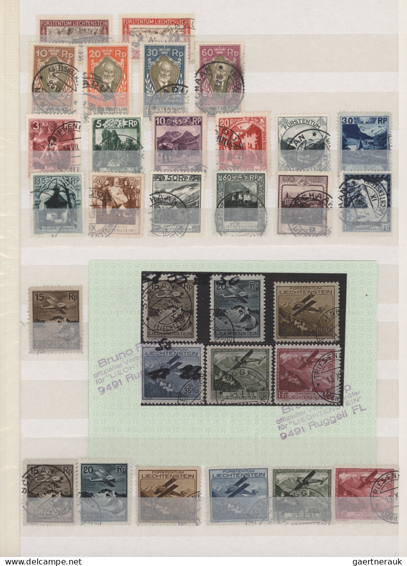 Liechtenstein: 1912/2000, Gestempelte Sammlungspartie Im Steckbuch Mit U.a. MiNr - Collections