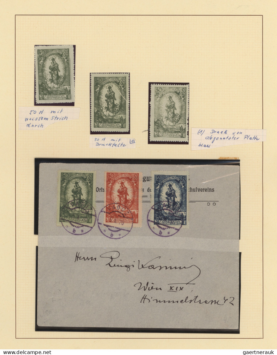 Liechtenstein: 1920, 80. Fürstengeburtstag, 50 H.-2 Kr. Madonna, Spezialisierte - Verzamelingen