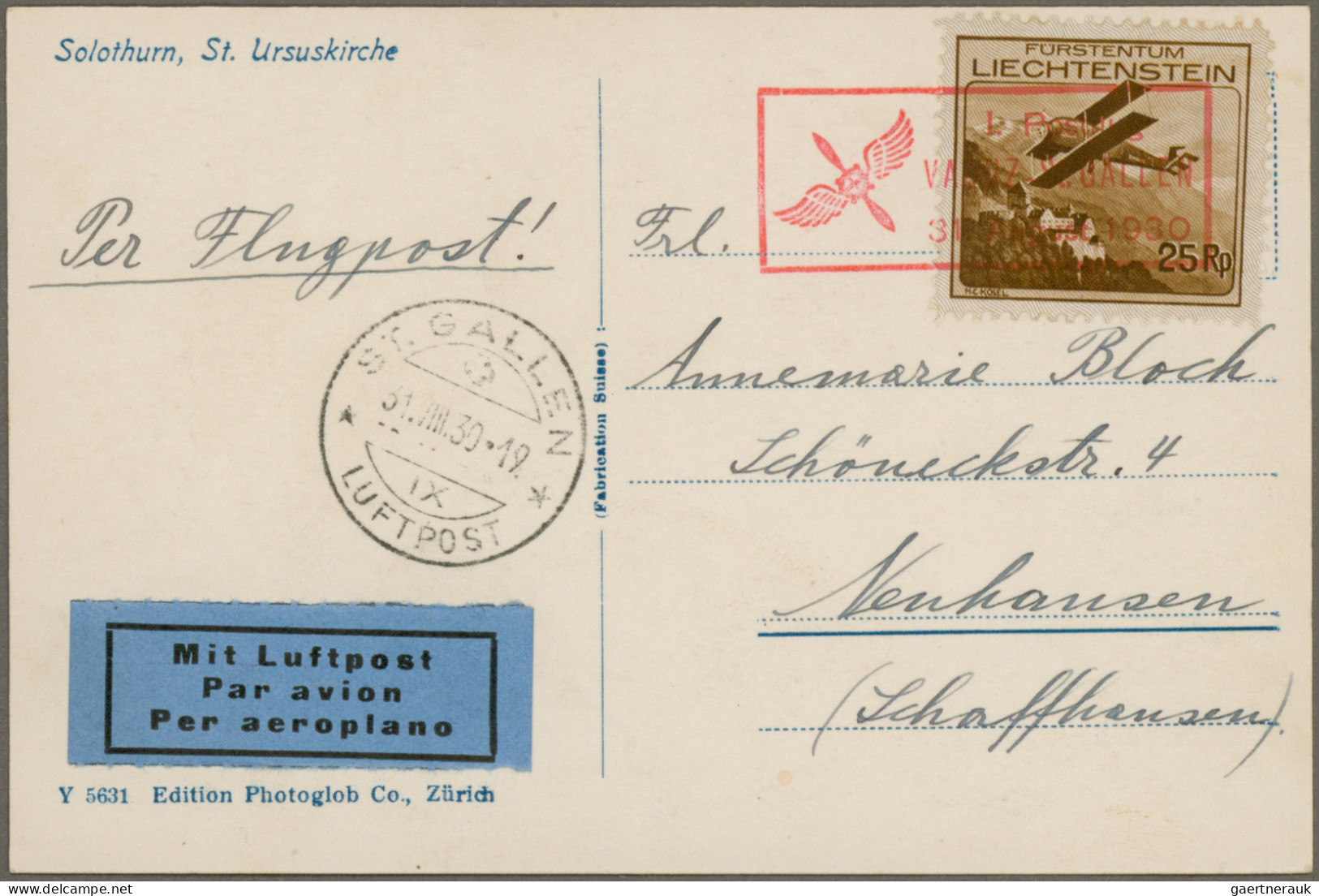 Liechtenstein: 1920/1961: 17 Briefe, Postkarten, Ansichtskarten Und FDCs In Leic - Collections