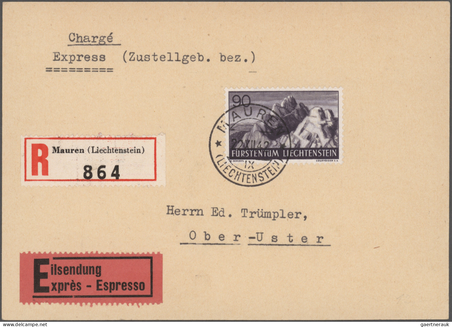 Liechtenstein: 1930/1946, Posten Mit 60 Briefen Und Karten Mit Interessanten Fra - Lotti/Collezioni