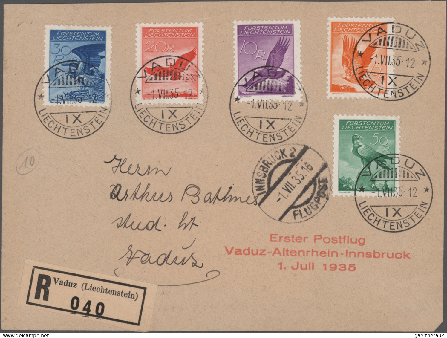 Liechtenstein: 1930/1946, Posten mit 60 Briefen und Karten mit interessanten Fra