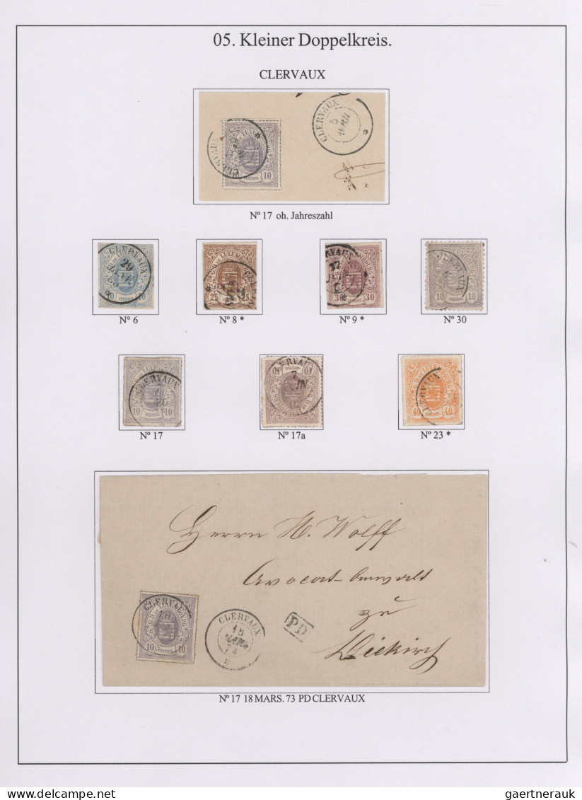 Luxembourg: 1847/1876, Les Cachets "PETIT FRANÇAIS", Exhibit Well Arranged On 66 - Sonstige & Ohne Zuordnung