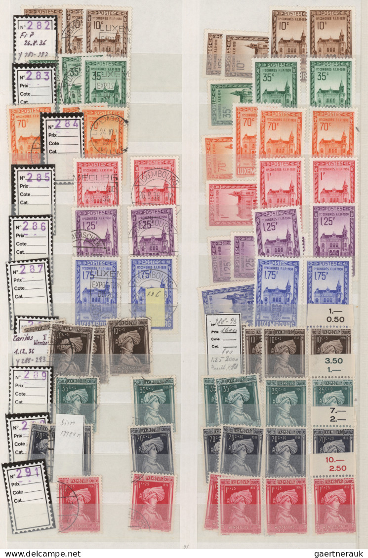 Luxembourg: 1852/1960, comprehensive mint and used stock in two albums, well sor