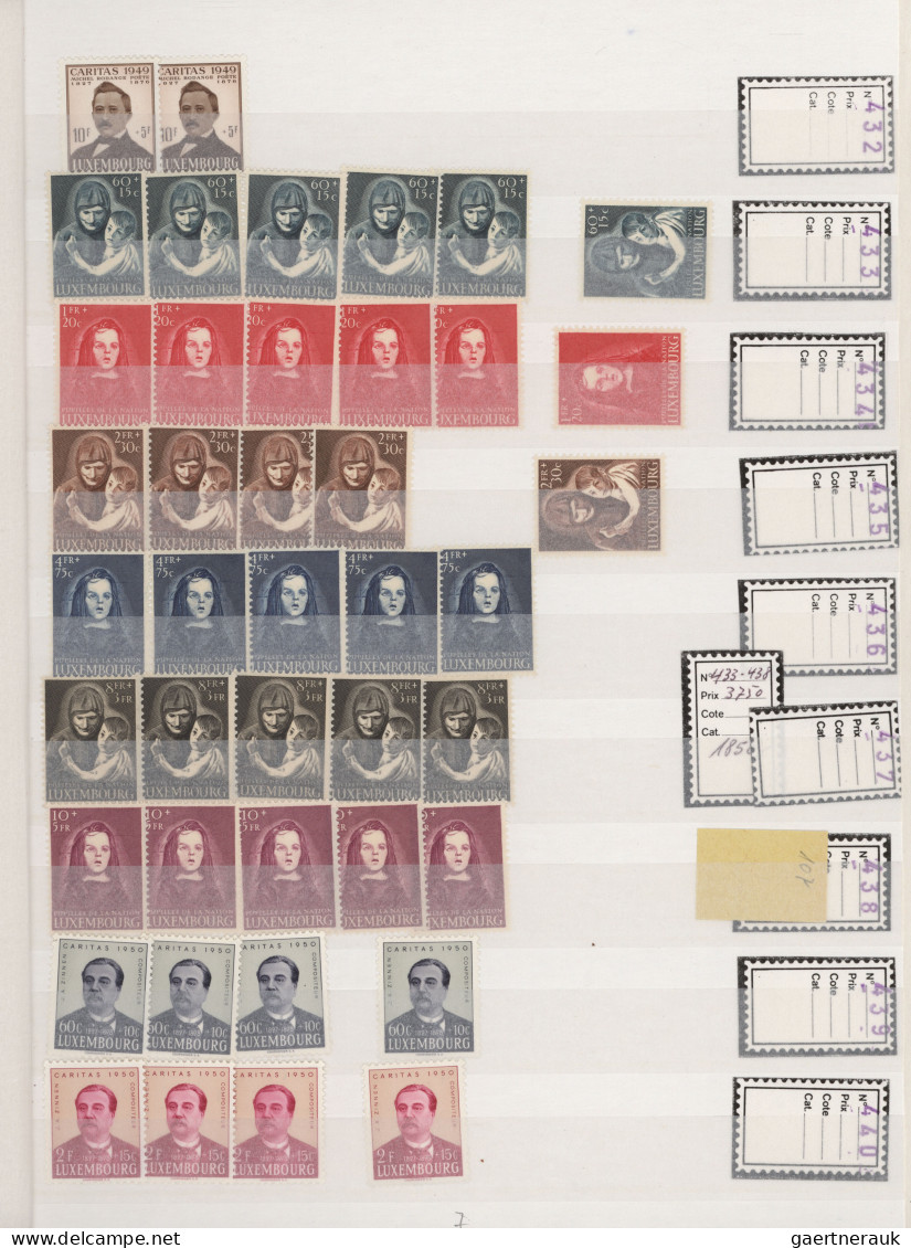 Luxembourg: 1921/1995, Mainly MNH Stock Neatly Sorted In Two Albums, From Some 1 - Other & Unclassified