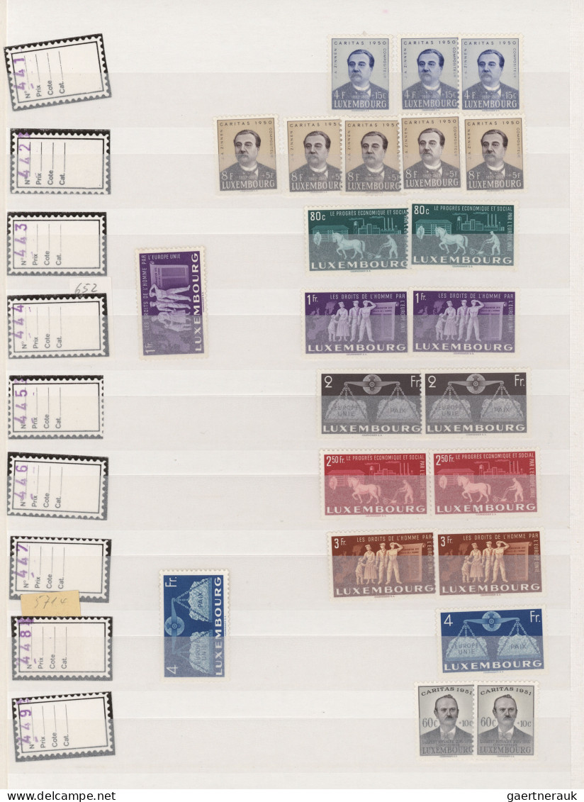 Luxembourg: 1921/1995, Mainly MNH Stock Neatly Sorted In Two Albums, From Some 1 - Other & Unclassified