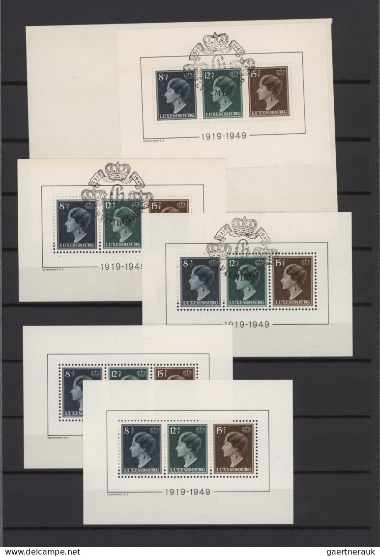 Luxembourg: 1923/1998, Mint And Used Stock Of Souvenir Sheets In A Stockbook, Fr - Other & Unclassified