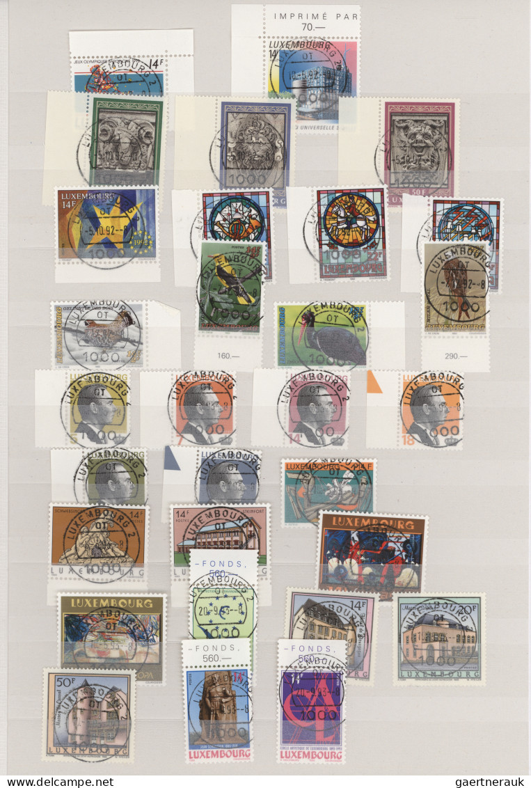 Luxembourg: 1981/2005, A Decent Collection Of Single Stamps And Blocks Of Four, - Lettres & Documents