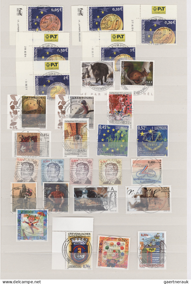 Luxembourg: 1981/2005, A Decent Collection Of Single Stamps And Blocks Of Four, - Cartas & Documentos