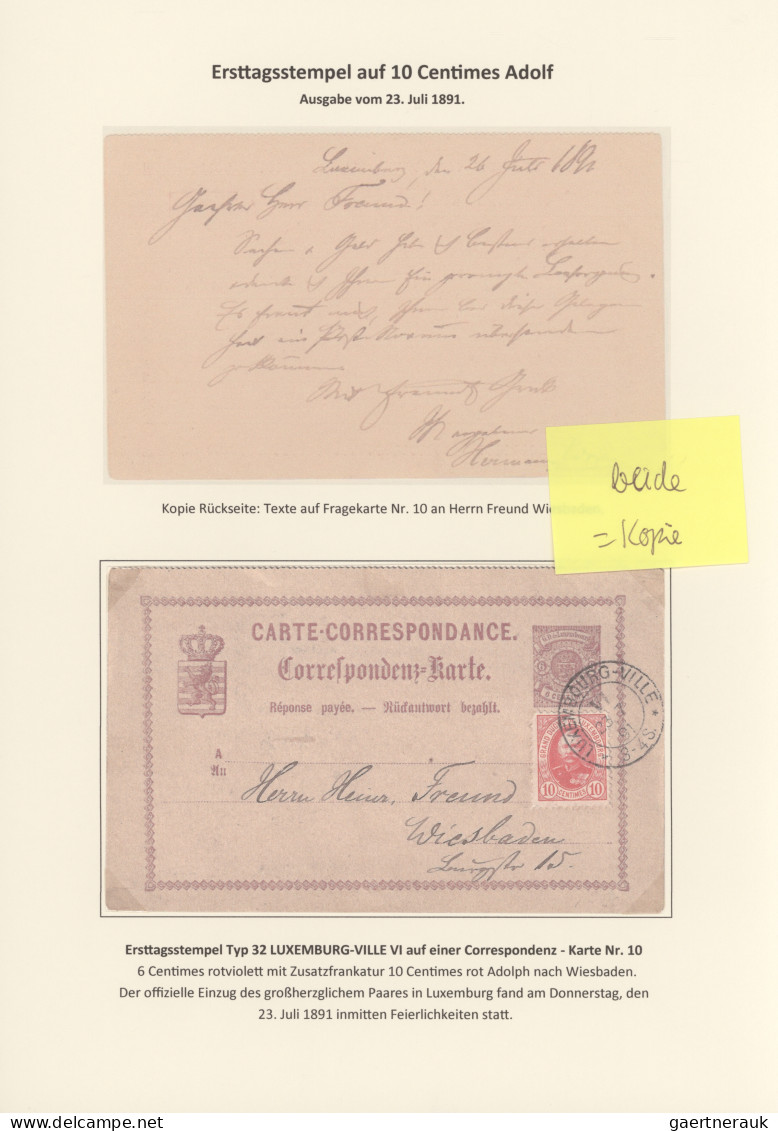 Luxembourg - Postal Stationery: 1874/1878, Die Bogenfeldmerkmale der frühen Ganz