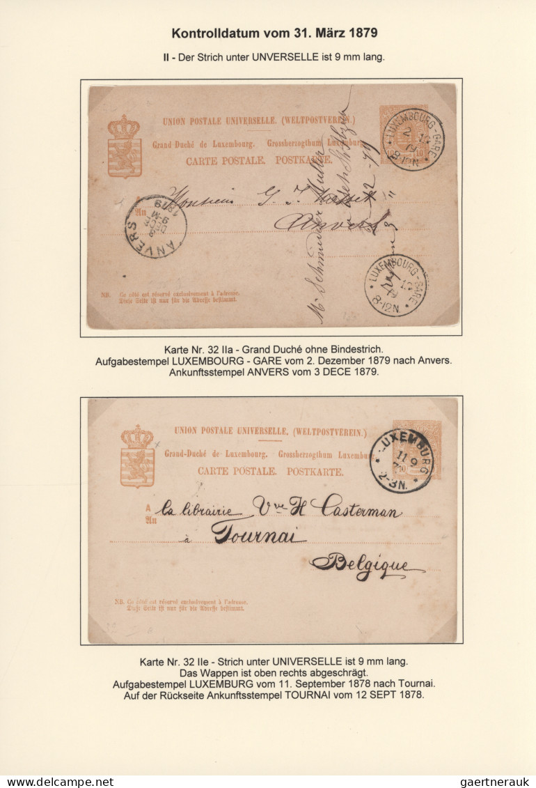 Luxembourg - Postal Stationery: 1879, hochspezialisierte Sammlung der Ganzsachen