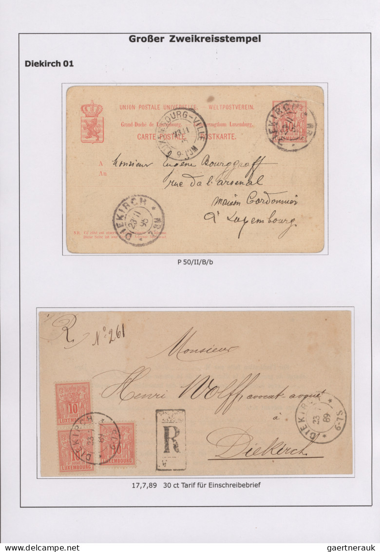 Luxembourg - post marks: 1883/1930, LARGE DOUBLE CIRCLE (type 32), extraordinary