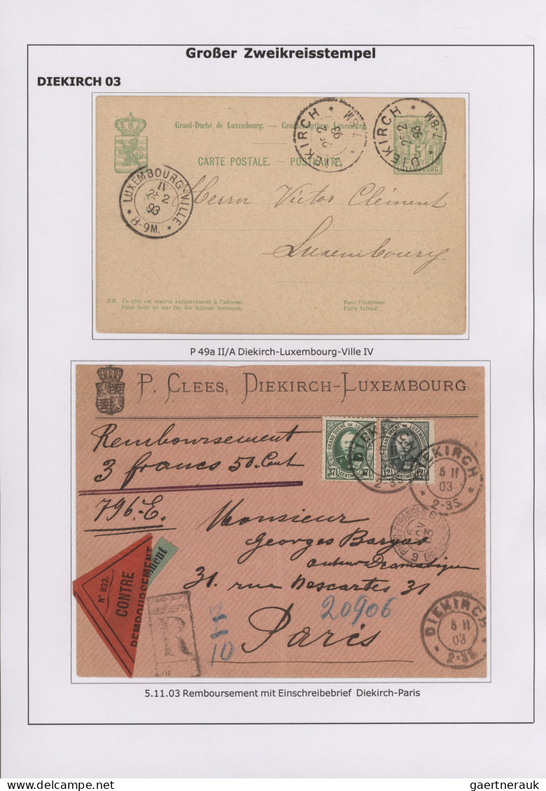 Luxembourg - post marks: 1883/1930, LARGE DOUBLE CIRCLE (type 32), extraordinary