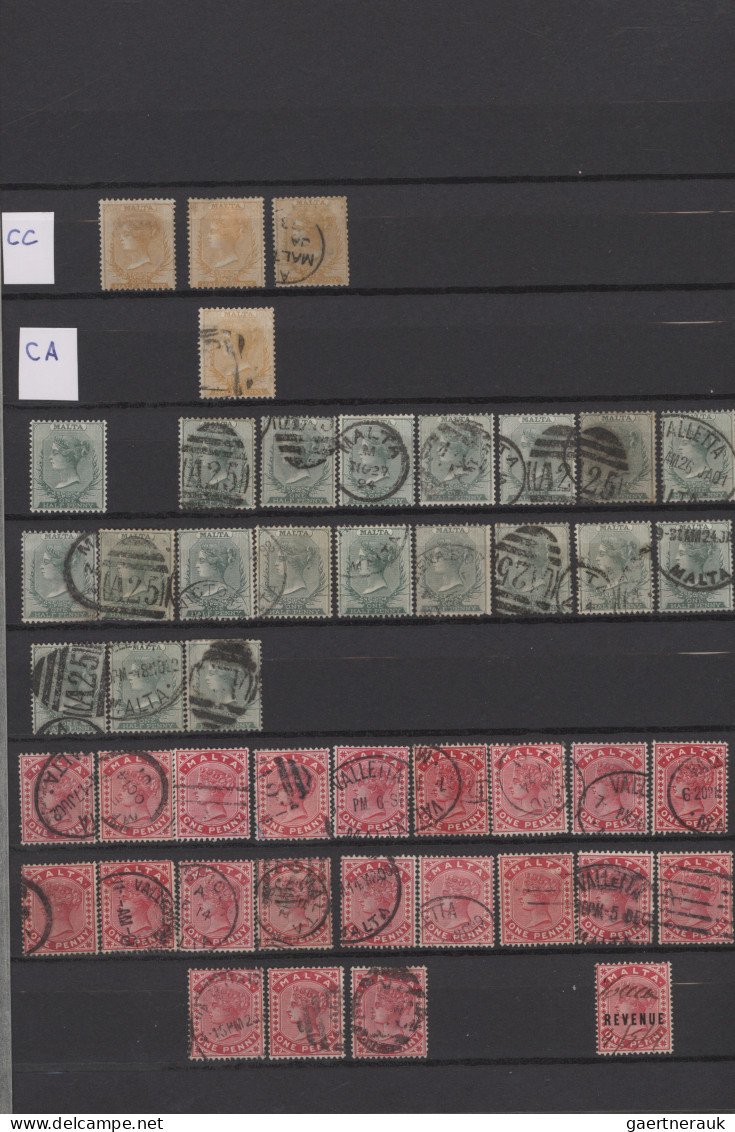 Malta: 1863/2016, Collection In Stockbook With Duplicates, Starting From The QV - Malte