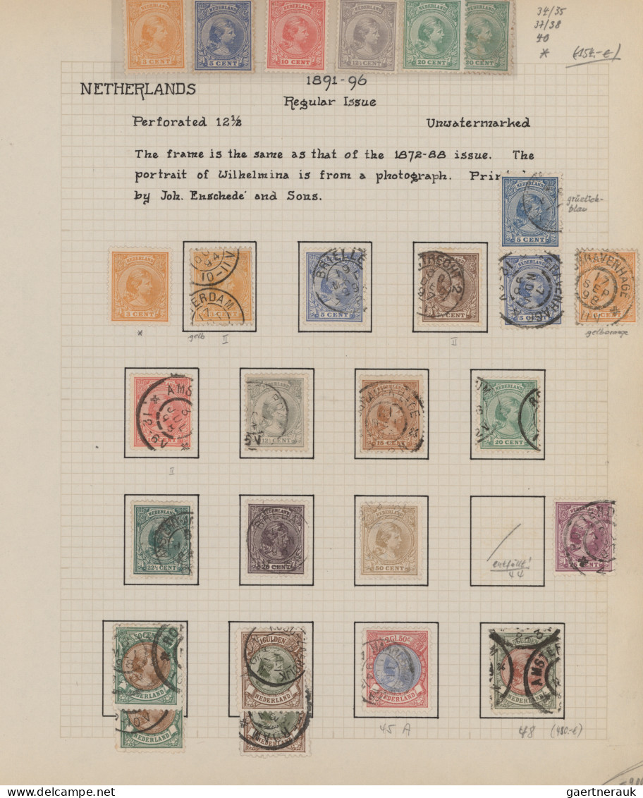 Netherlands: 1852/1940 Ca., Interesting Mint/used Collection On Self-designed Al - Other & Unclassified