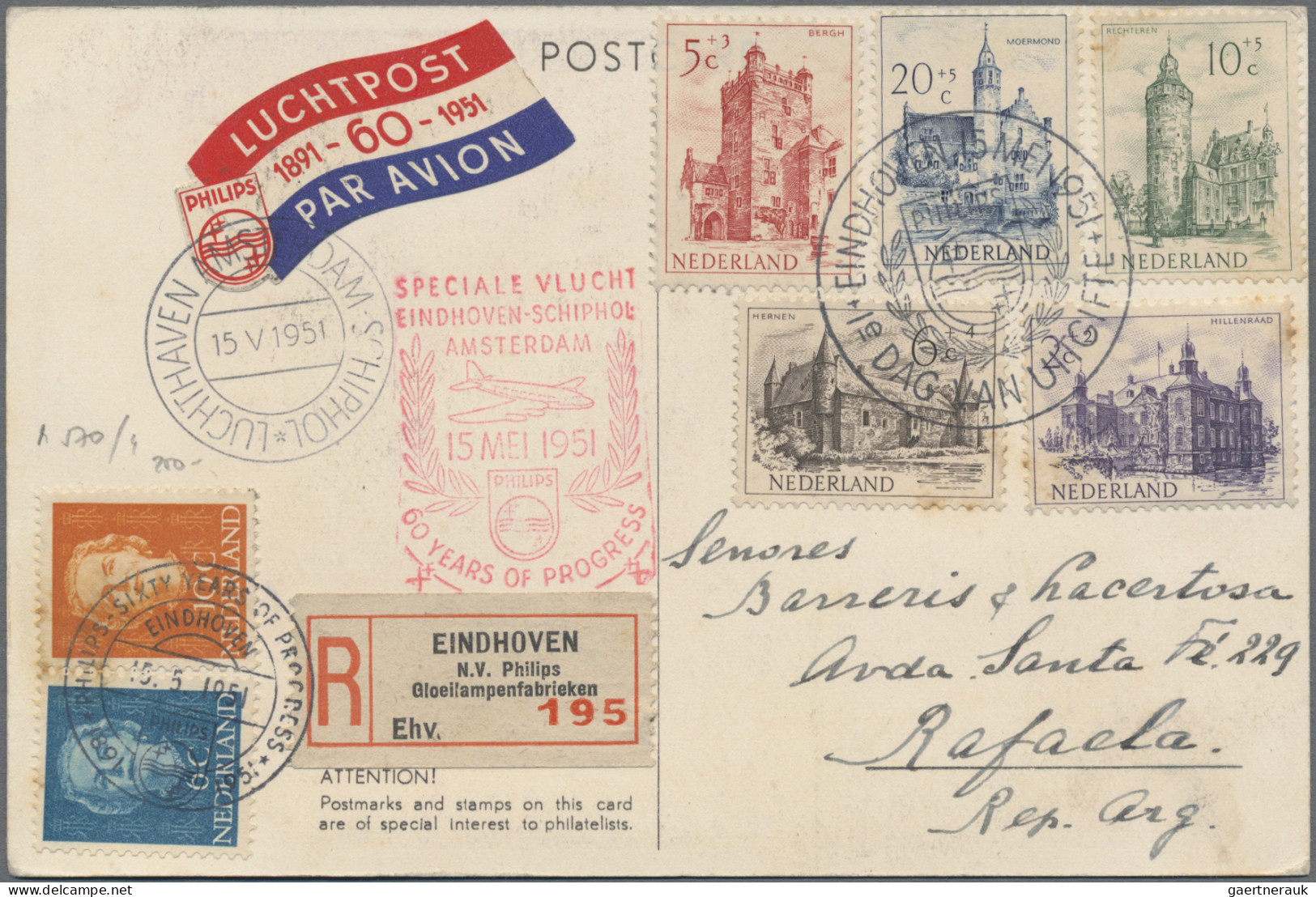 Netherlands: 1905/1960 Group Of 34 Covers, FDCs, First Flight Covers And Postal - Briefe U. Dokumente