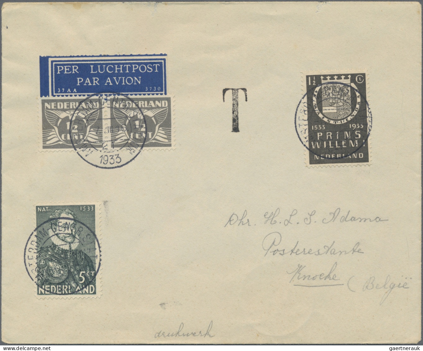 Netherlands: 1933/1992, Dutch And Dutch-related Airmail, Collection Of Apprx. 17 - Unclassified