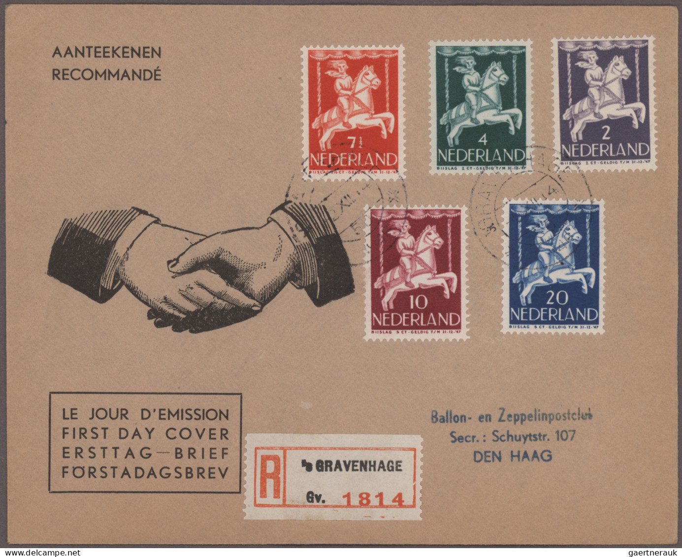 Netherlands: 1946, Child's Relief "Voor Het Kind", Lot Of 18 F.d.c. "S'GRAVENHAG - Sin Clasificación