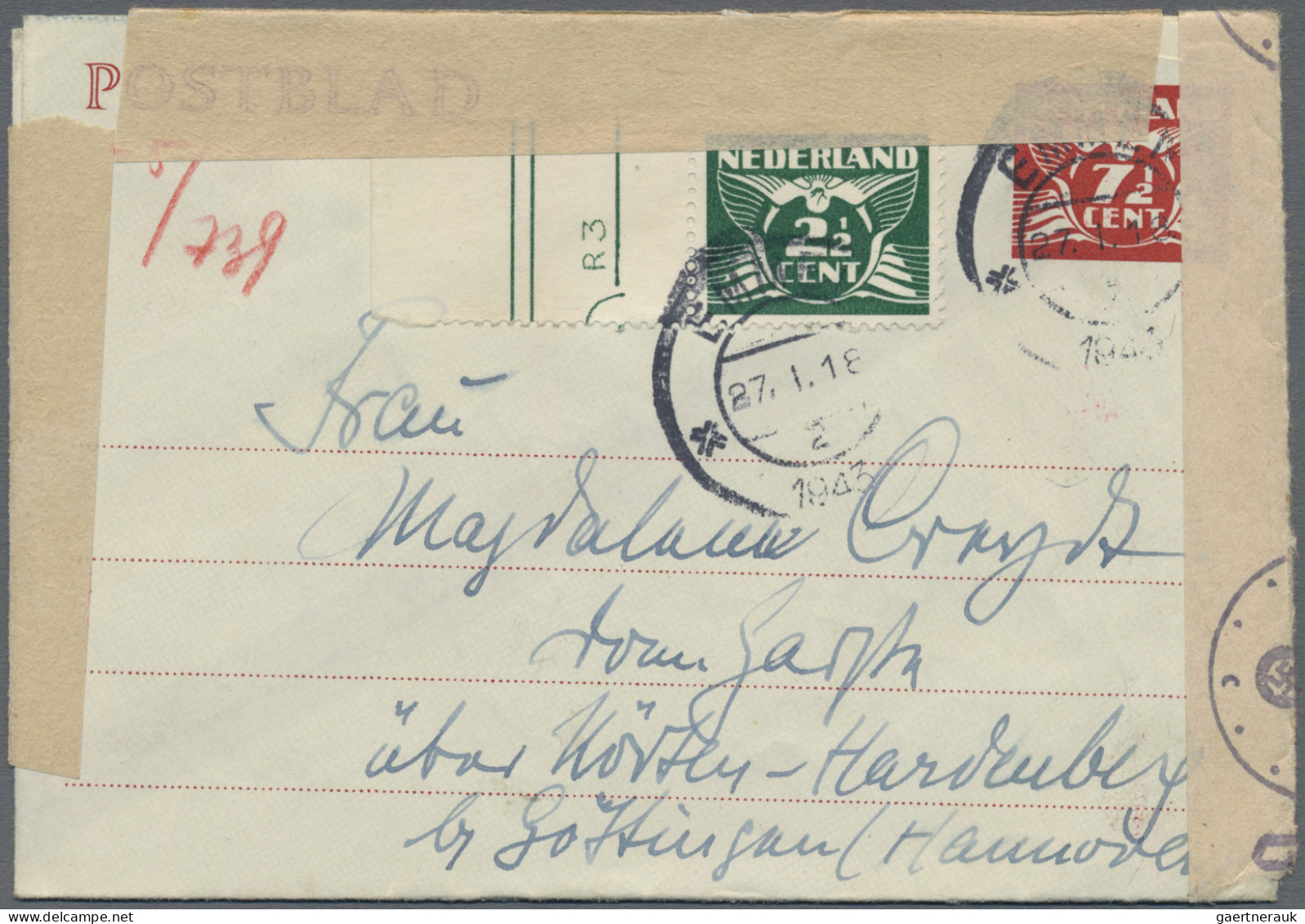 Netherlands - Postal Stationery: 1870/1950 (ca.), Assortment Of Apprx. 144 Used/ - Interi Postali