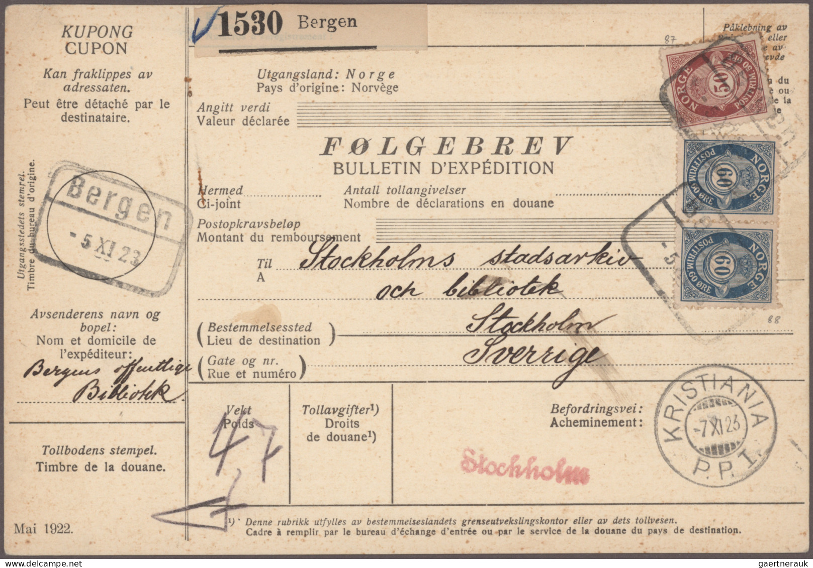 Norway: 1850/1925, Assortment Of 44 Covers/cards, From A Few Stampless Letters, - Cartas & Documentos