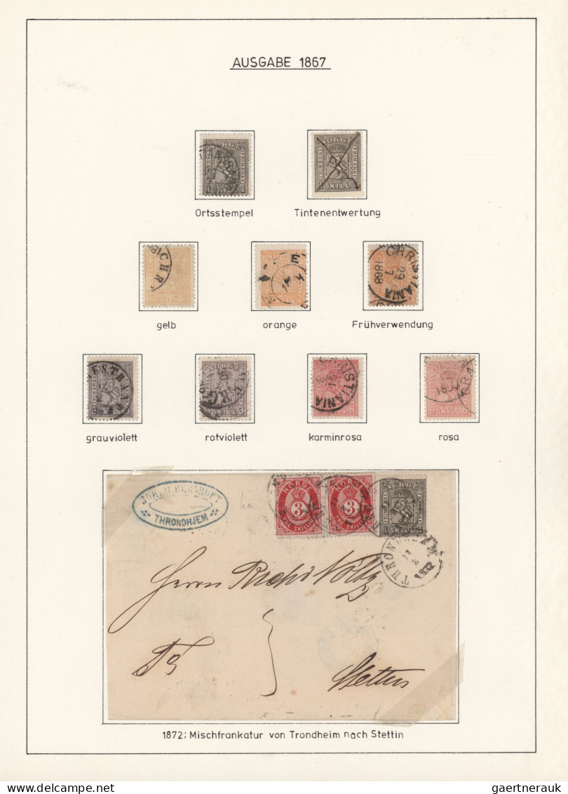 Norway: 1855/1937 Specialized Collection Of Mostly Used Stamps And Covers Of Ear - Lettres & Documents