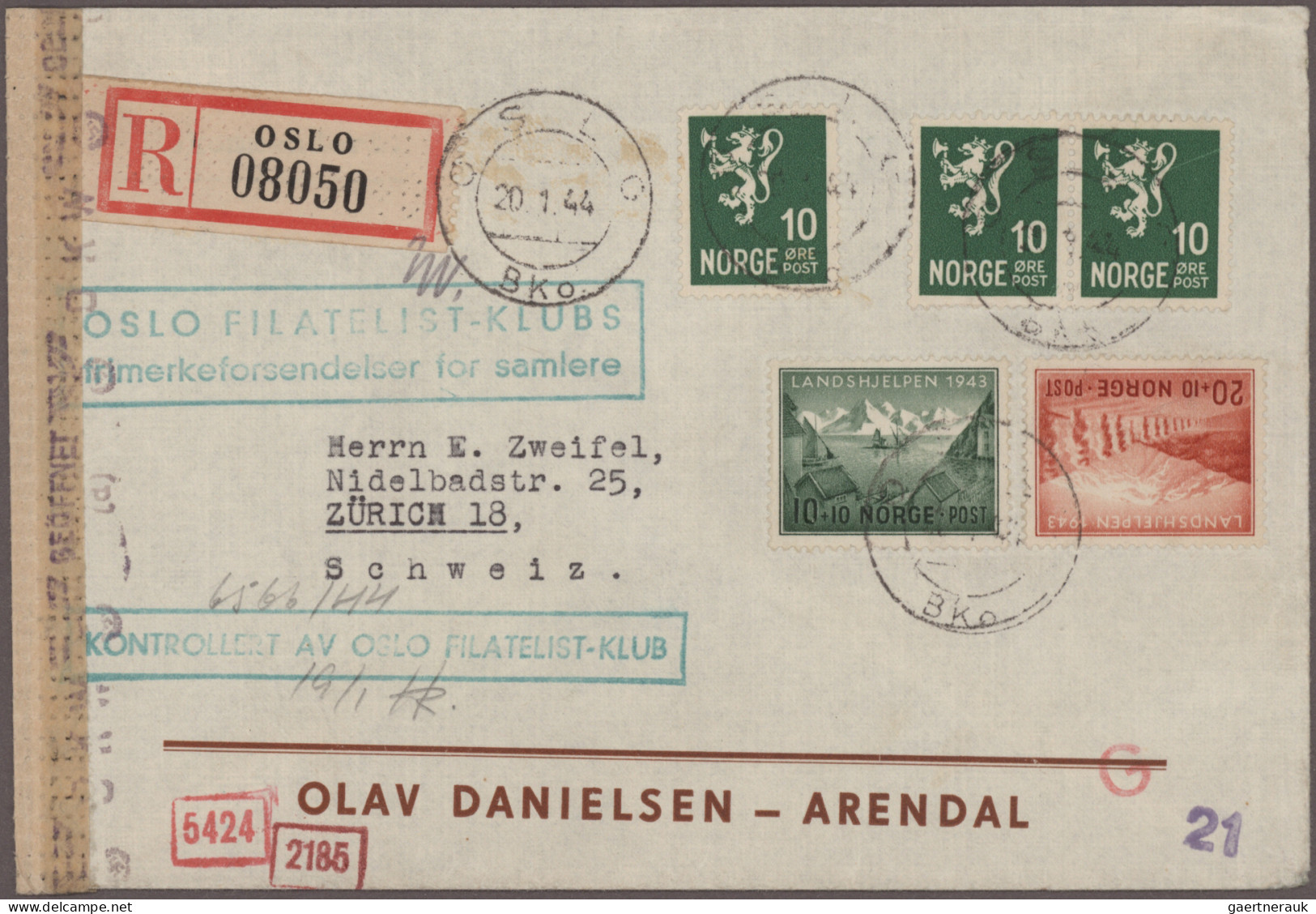 Norway: 1923/1946, Assortment Of 48 Covers/cards, Mainly Commercial Mail, Incl. - Brieven En Documenten