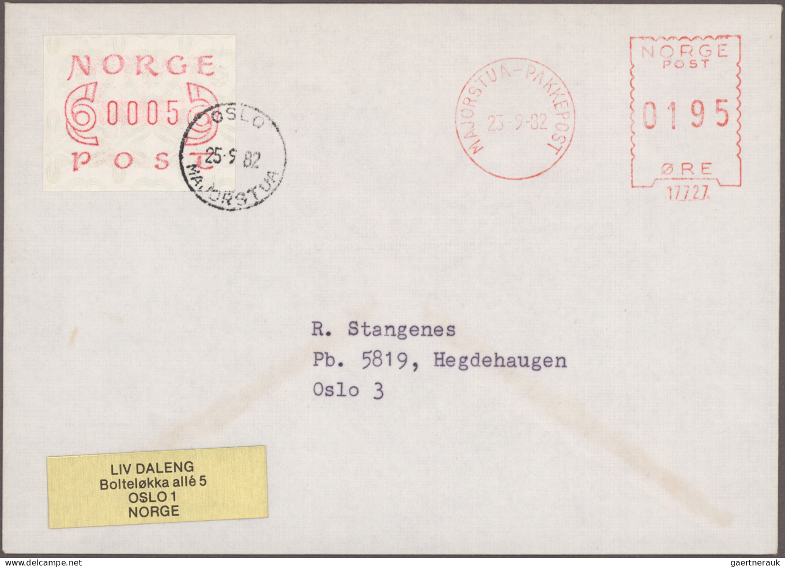 Norway: 1979/1983, Specialised Collection Of Apprx. 214 Covers/cards, Bearing Fr - Machine Labels [ATM]