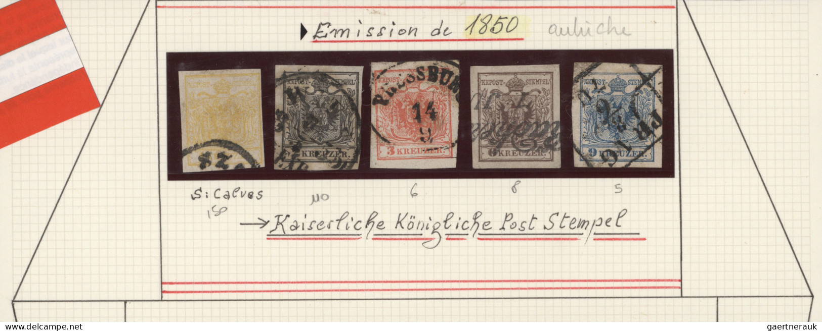Österreich: 1850/1854 (ca), Kleine Zusammenstellung Inkl. 3 Briefe, U.a. Nr. 1-5 - Sammlungen