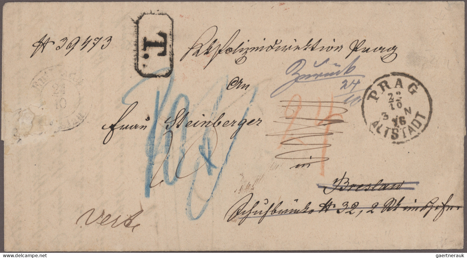 Österreich: 1850/1889, Spezialsammlung von 32 Belegen "Nachtaxierungen", dabei a