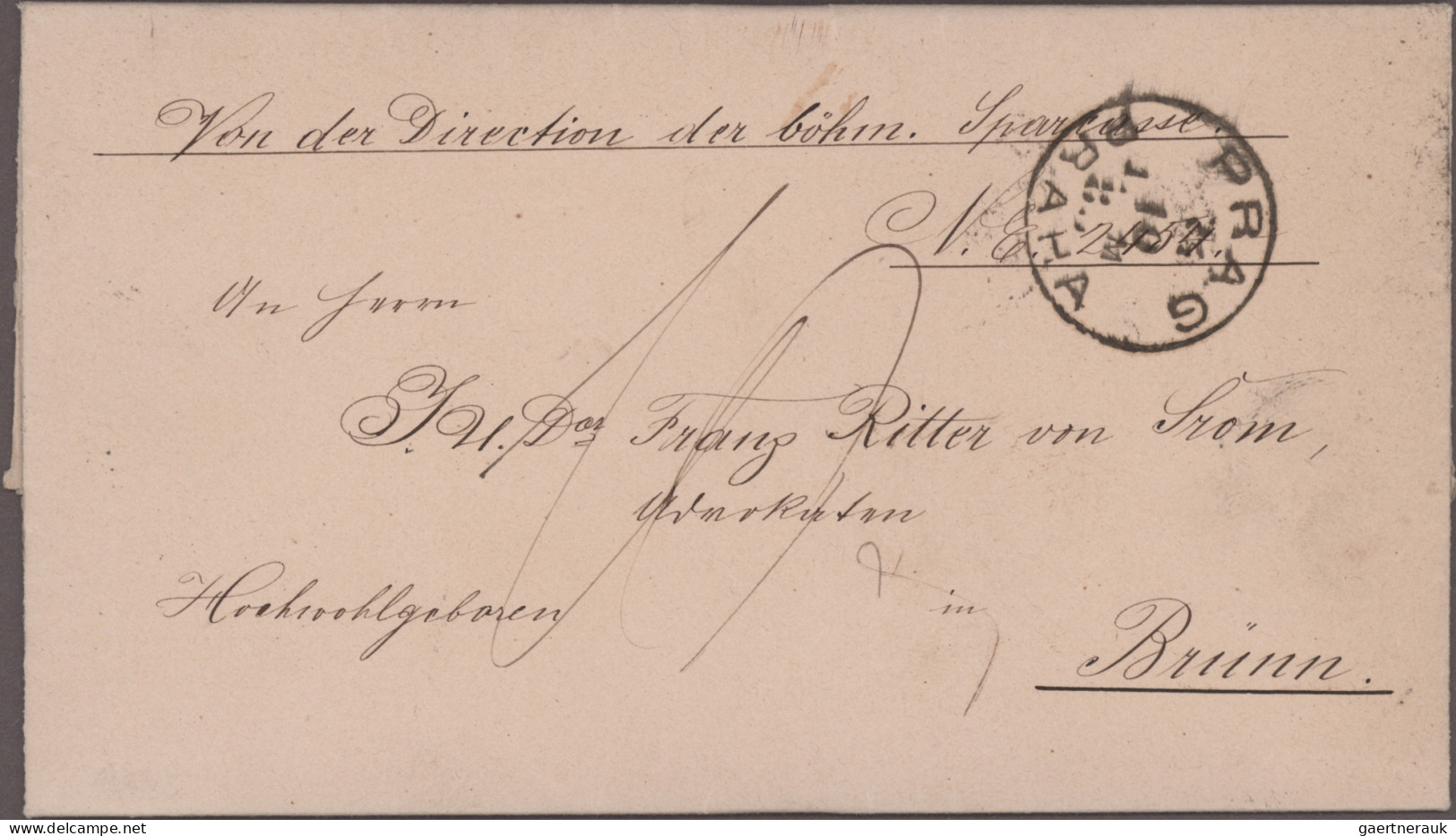 Österreich: 1850/1889, Spezialsammlung von 32 Belegen "Nachtaxierungen", dabei a